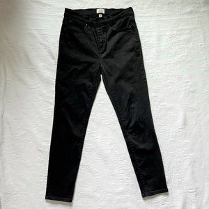 J. Crew 9" High Rise Toothpick Skinny Jeans in Black Size 29